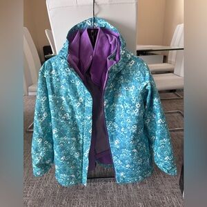 Columbia Teal and Lavender Girls' Ski Jacket Size XL Excellent Condition